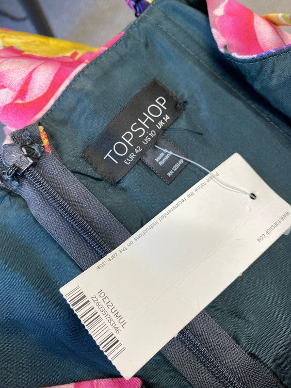 Fabulous Summer fruits florals Topshop mini dress Uk14 New LG006