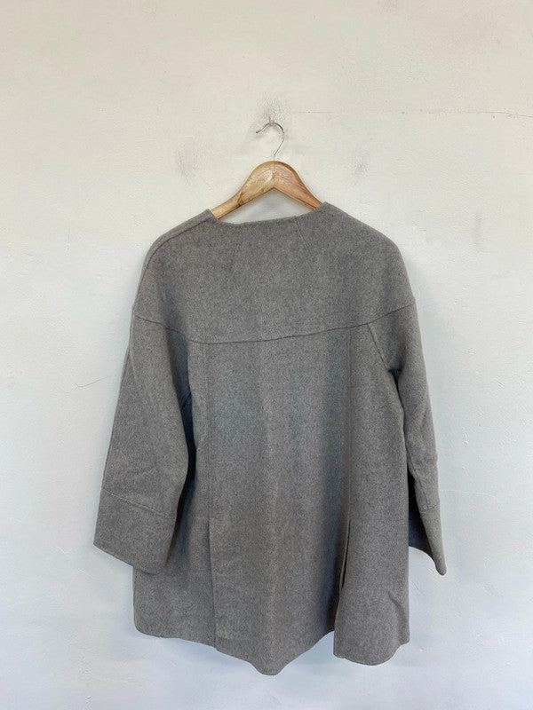 Zara Chic Grey Oversize Coat Size L IM001