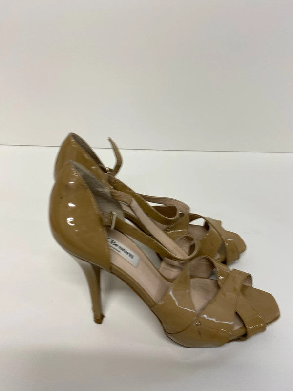Fabulous LK Bennett taupe patent stilletos UK6 KM004