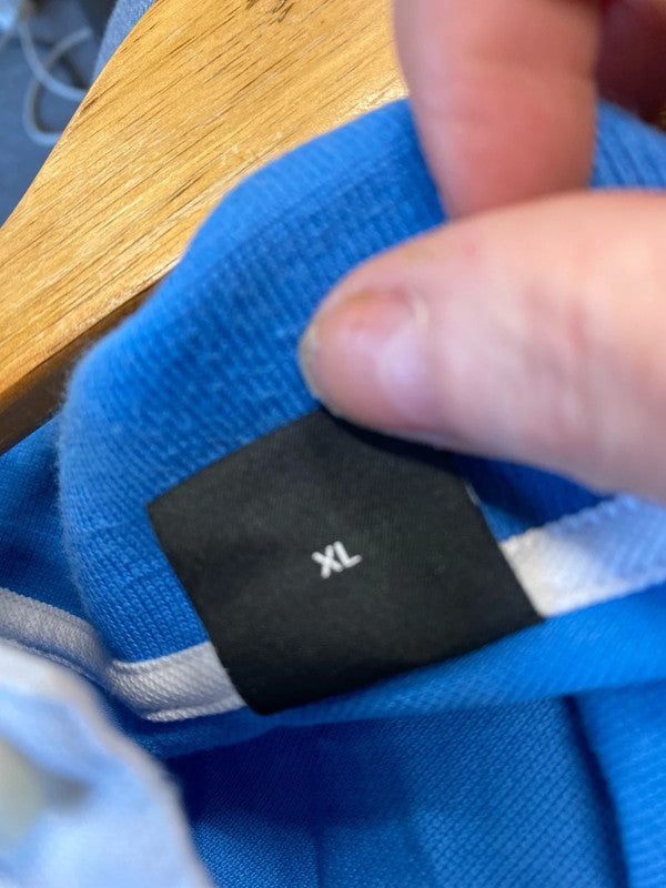 Fab Baby Blue polo shirt Pure cotton UkXL Mens Hugo Boss Black Label AT001