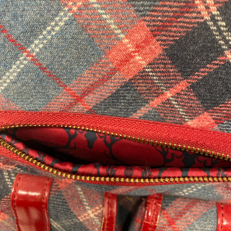 Ness Stylish Blue & Red Tartan Tweed Tote Bag NC001