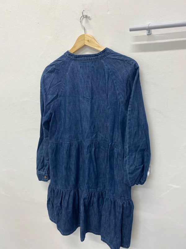 Fabulous boho chic denim smock dress by George Uk14 LB005
