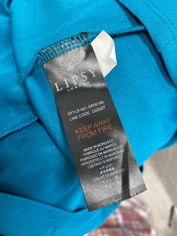 Lovely lipsy London new teal tie waist midi dress UK 10 AO001