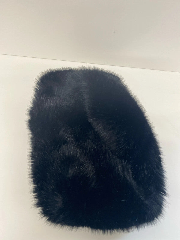 Fabulous black faux fur infinity scarf neck snood RF001