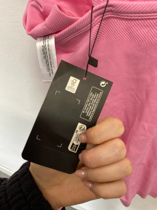 Primark workout sports all in one pink seamless playsuit padded UK S JB001