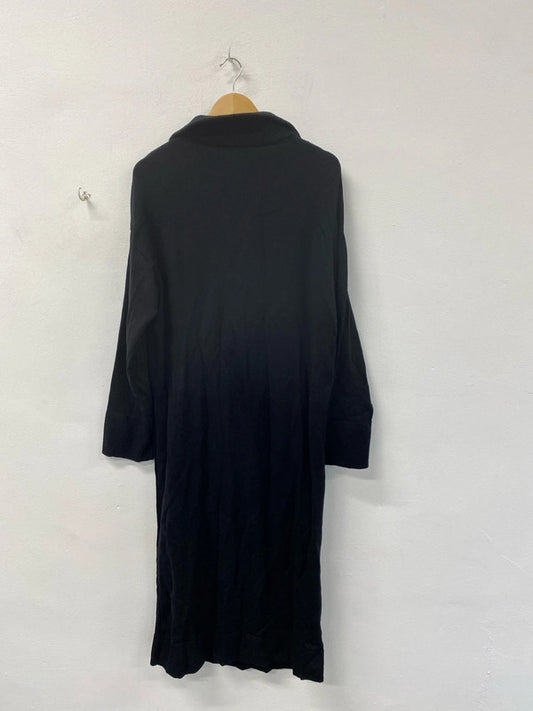 Zara Chic Black Jumper Midi Dress Size M KS002