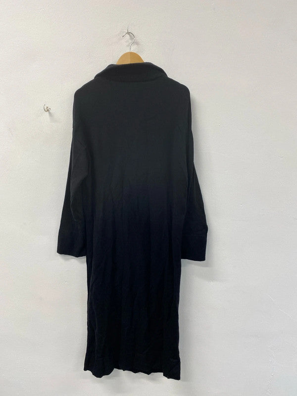 Zara Chic Black Jumper Midi Dress Size M KS002