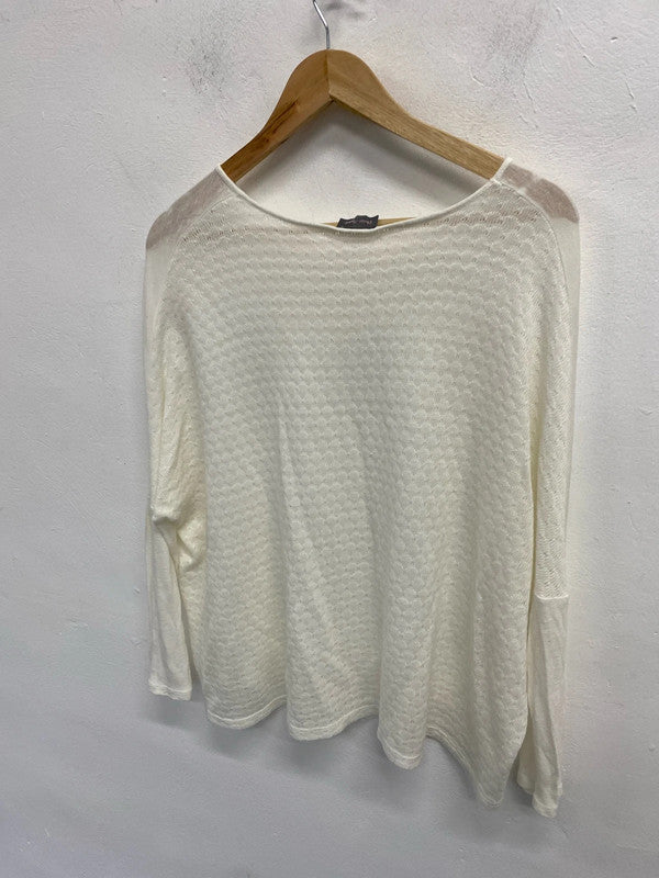 Fabulous Phase Eight Loose fit super soft Ivory knit jumper Uk10 KD001
