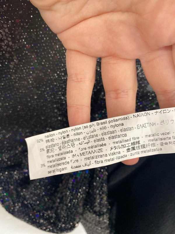 Zara Glitzy Silvery Black Sparkle Asymmetric Mini Dress Size XS SD002