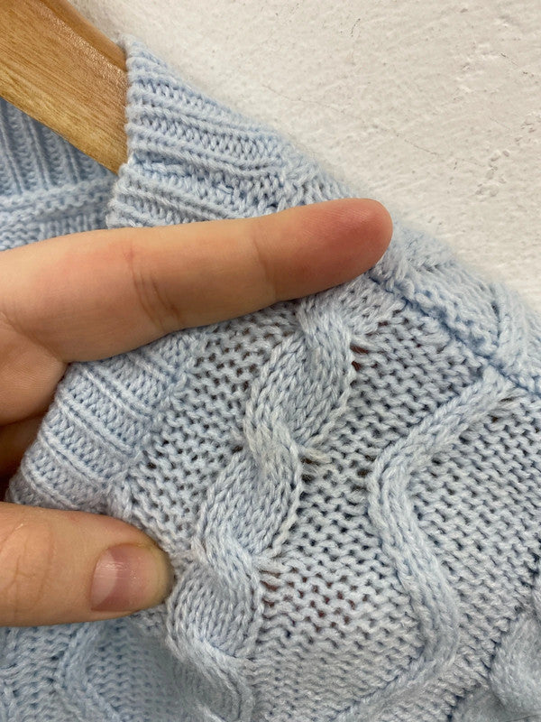 Wild Honey Preppy Baby Blue Crop Jumper Size S MM005