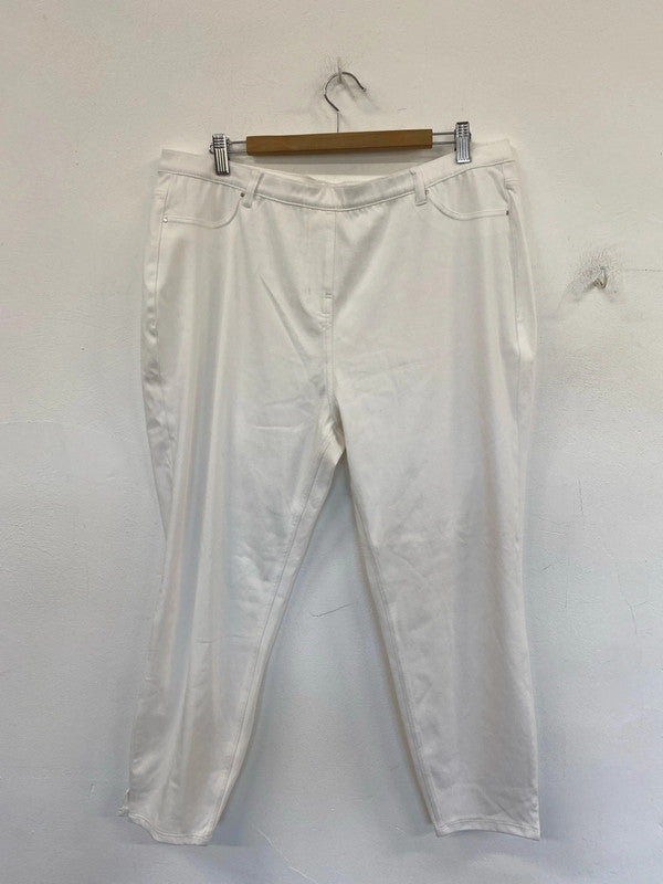 Next Stylish White Crop Denim Leggings UK 20 IM001