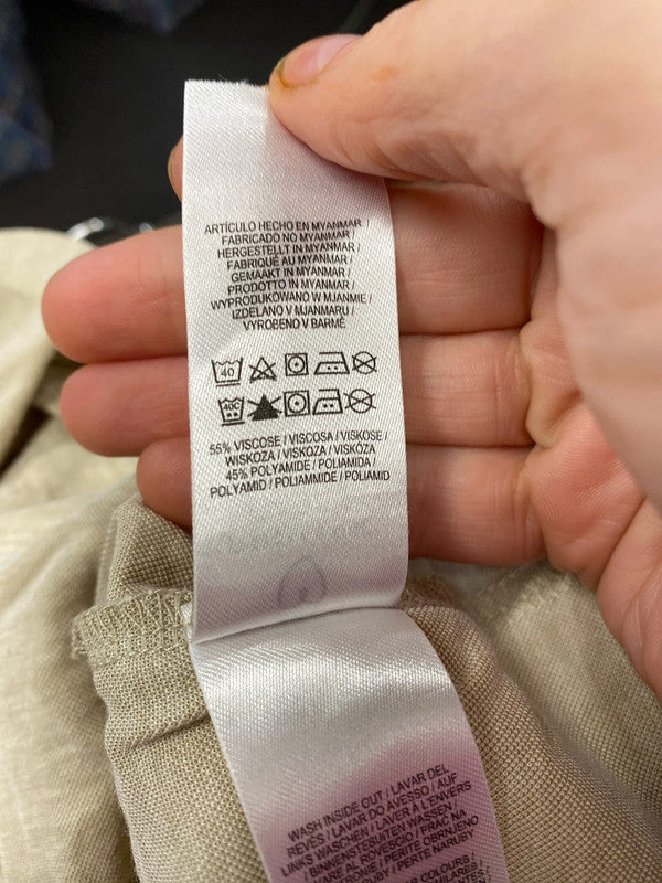 Stunning boho chic neutral colour smock dress Uk16 CR002