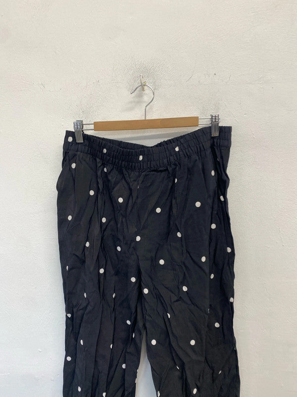 Lovely pieces curve black white polka trousers UK 18 LB010