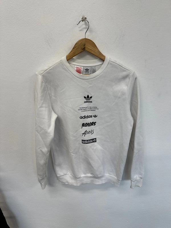Classic Adidas 3-stripe sweatshirt white youth 13-14y NC001
