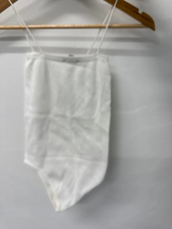Fabulous ribbed white body suit new UkXs-S New SD002