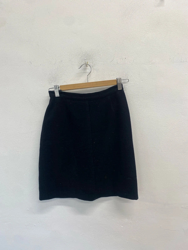 Lovely Charlotte Halton black wool skirt vintage midi UK 12 MM005