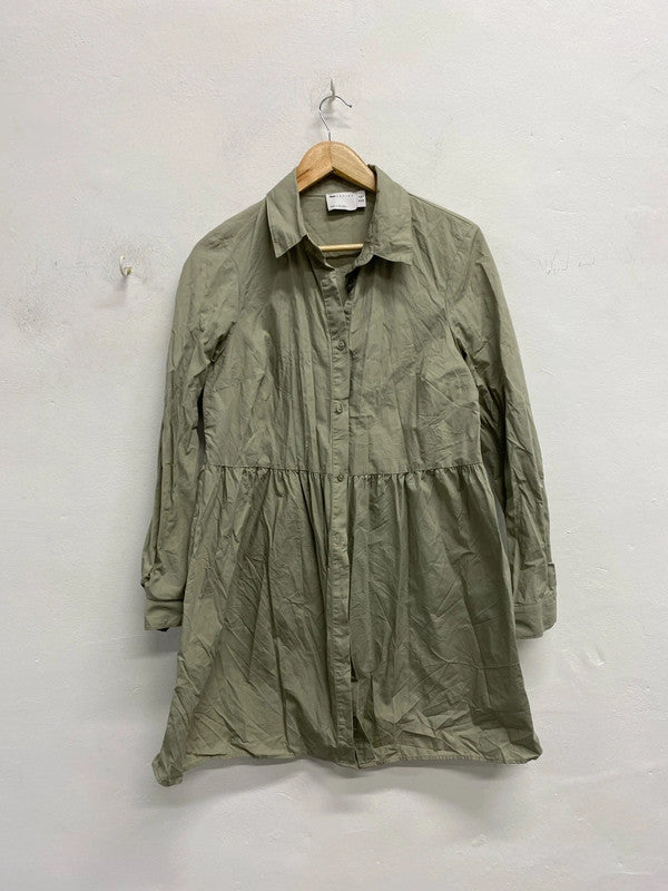 Fabulous ASOS Khaki lightweight cotton smock dress Uk10 LP003