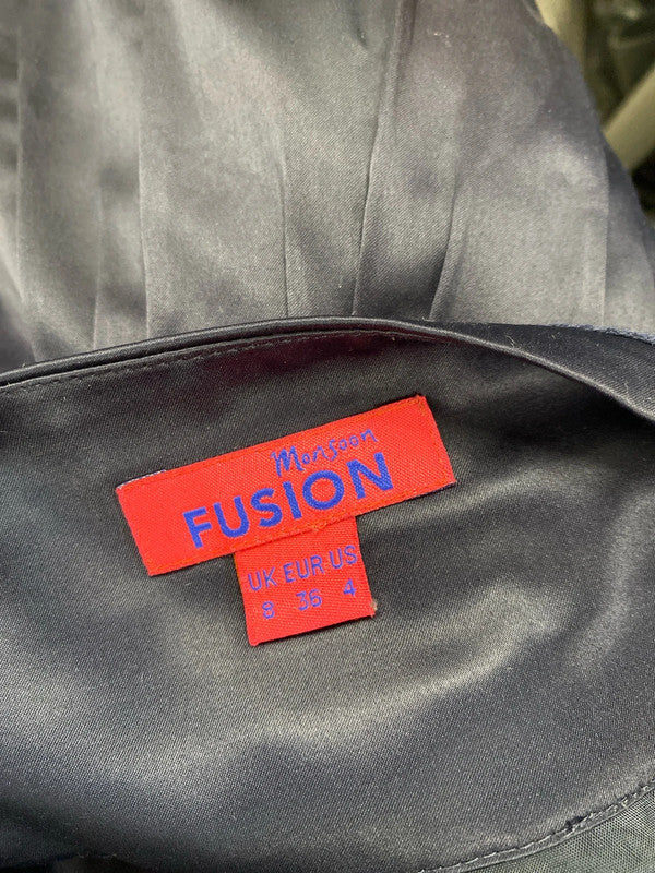 Monsoon Fabulous Navy Satin Embroidered Floral Mini Skirt UK 8 AG006