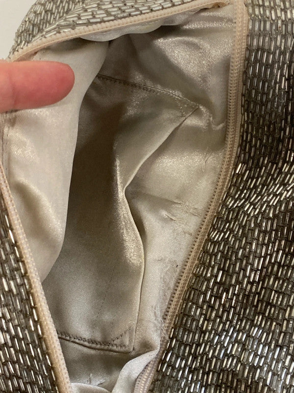 Accessorize Fabulous Silver Beaded Clutch NC001