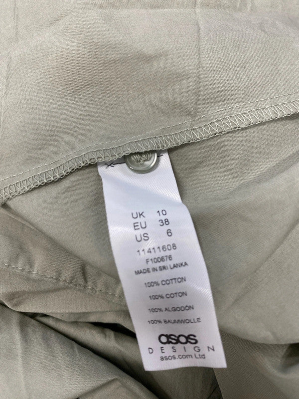 Fabulous ASOS Khaki lightweight cotton smock dress Uk10 LP003