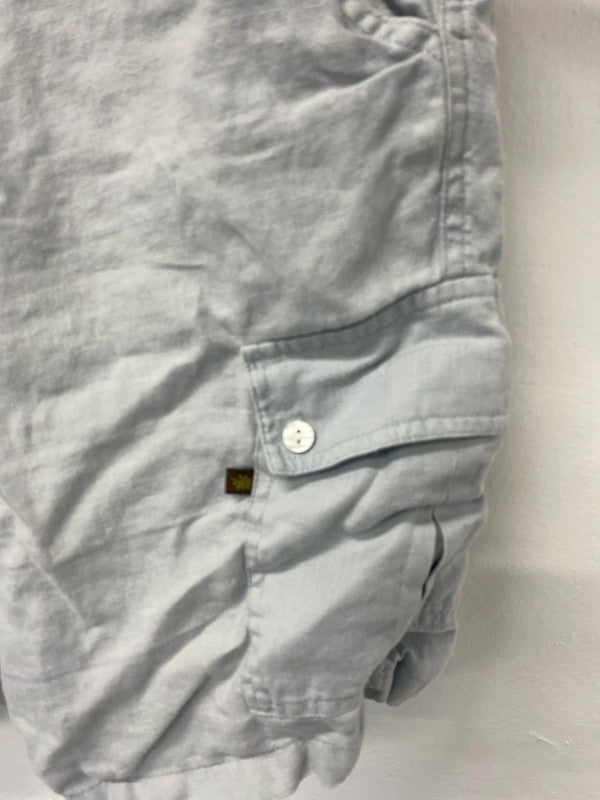 Fabulous La Naturelle Baby blue Men’s Linen Cargo shorts UkXXl JS004