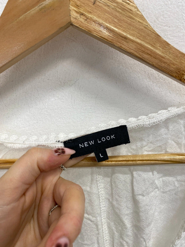 Lovely new look white broderie beach cover UK L LD003