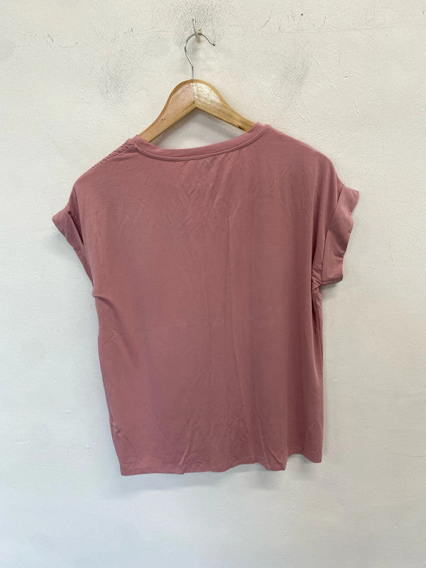 Lovely papaya pink ruched shoulder new with tags t shirt UK 10 MB001