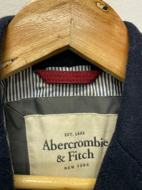Super 3/4 sleeve wool blend blazer by Abercrombie & Fitch UkL navy AO001