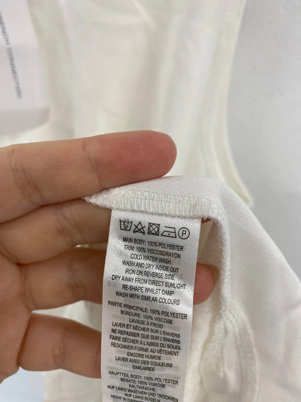 French Connection Chic Ivory High Neck Top Size M NN001