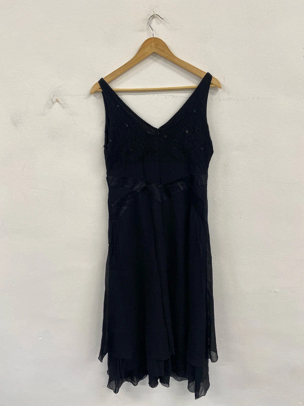 Stunning 1970 Féraud silk evening dress uk 12 AW002