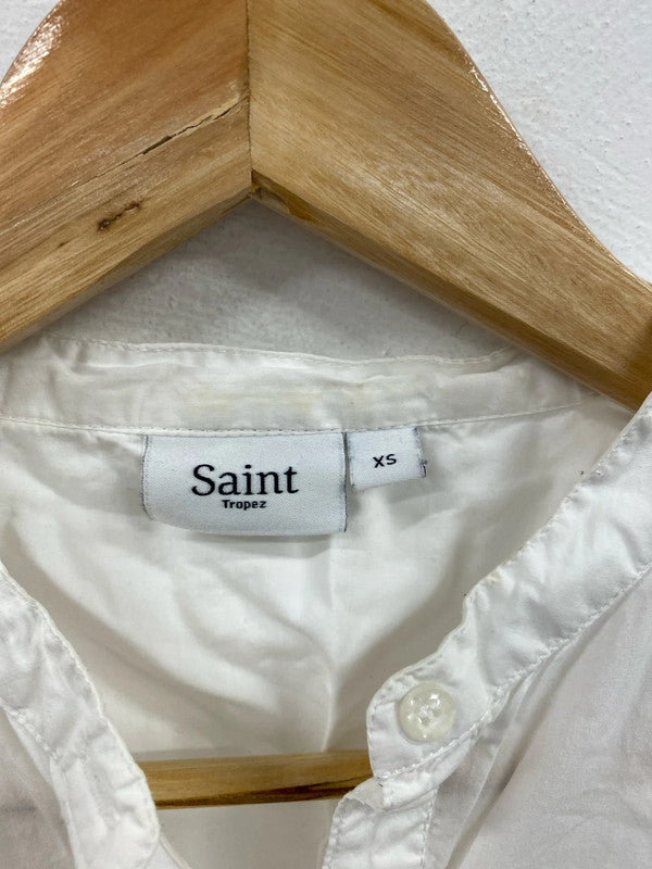 Saint Tropez Elegant White Semi Sheer Blouse Size XS SN002