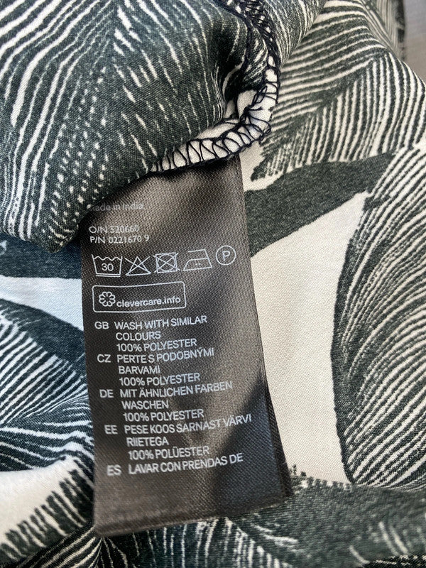 Fabulous H&M pool cover up dress palm trees monochrome Uk12 MS002