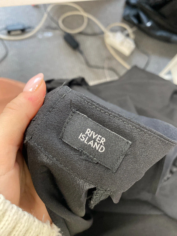 Stunning river island black grill detail tshirt dress mini UK 8 KM004