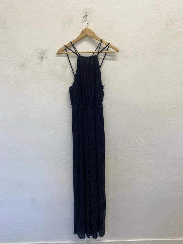 Stunning next navy pleated midi jumpsuit cross shoulder UK 10 MB001