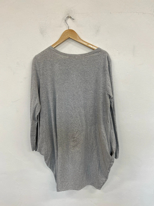 The Lino Lounge Chic Grey Asymmetric Tunic UK 18-20 RG021