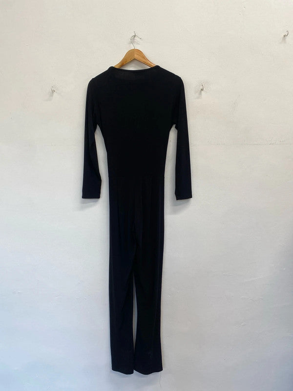 Lovely Zack London black low neck jumpsuit UK 12 PJ001
