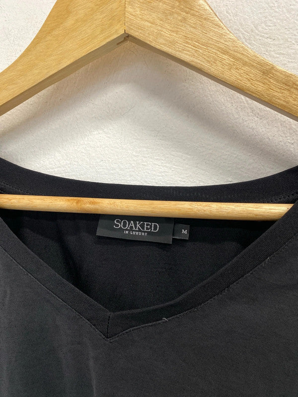 Lovely soaked in luxury black long sleeve top UK M SS002