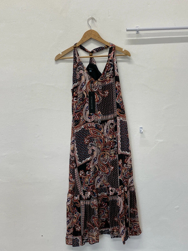 Fabulous new Blue Vanilla Midaxi Uk8 ethnic pattern floaty romantic LL003