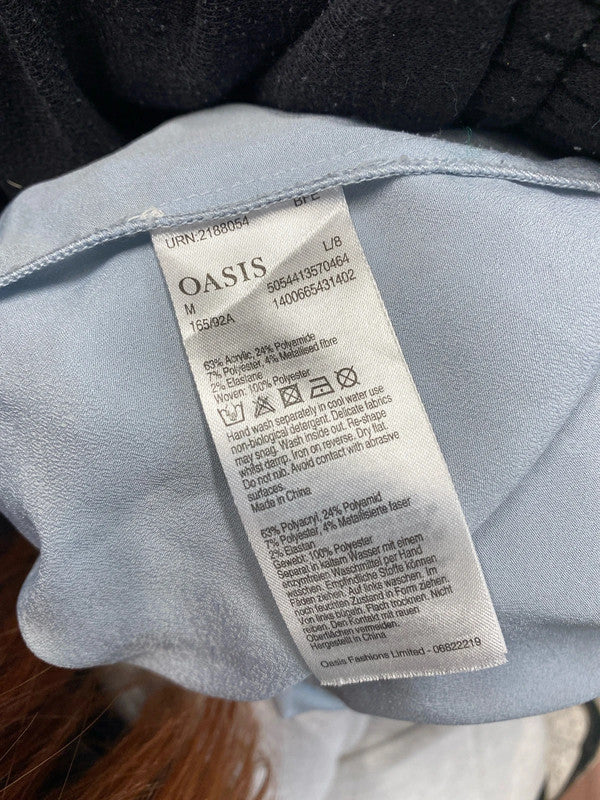 Lovely oasis blue sparkle bow jumper UK M HA001