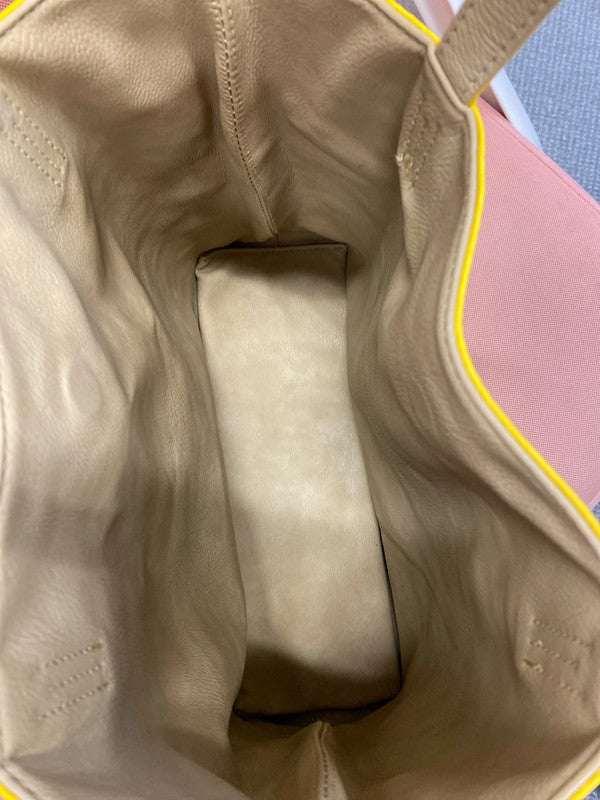 Fabulous Oversized tote Italian sunshine Yellow reversible Taupe handbag NN001