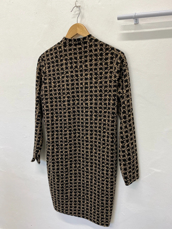Fabulous Matalan geometric loose fit dress Uk12 beige & black classic AO001