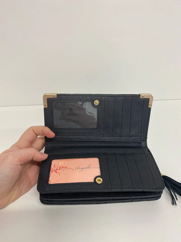 Angela Elegant Black Puff Quilt Faux Leather Purse KM005