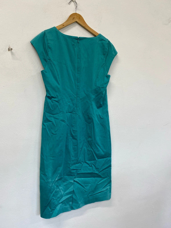 Fabulous Artigiano teal soft peacock Uk12 dress New LW005