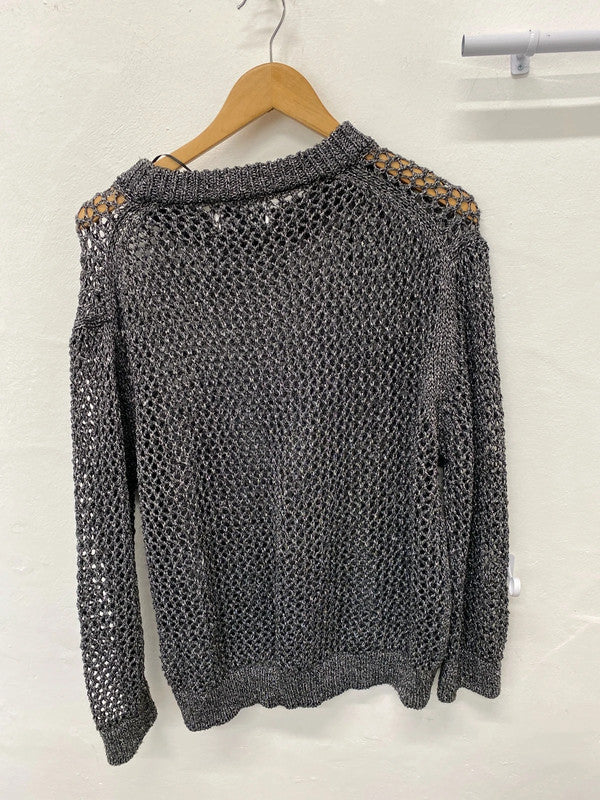 Fabulous Rita Ora silver pewter chain jumper UkM 12/14 LD003