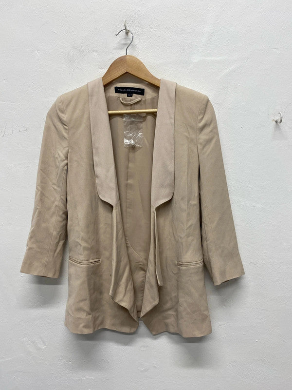 Fab French Connection UK6 waterfall front taupe jacket KM004