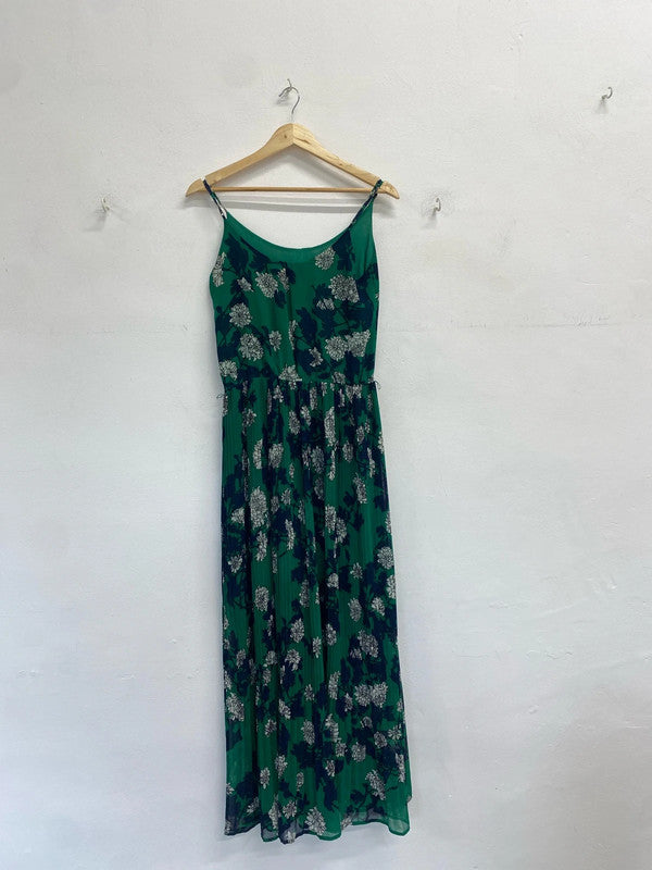 Lovely oasis green floral maxi dress *no belt UK 10 GK002