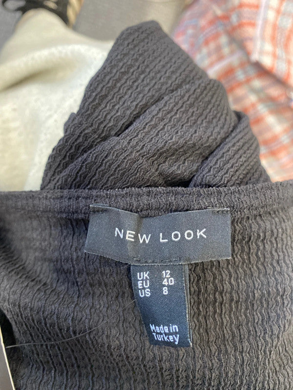 Gorgeous new look black smock dress nwt UK 12 AE001