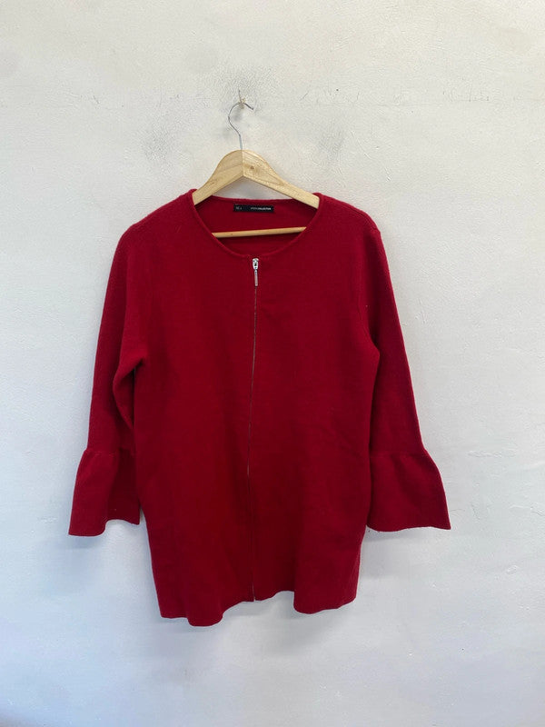 Lovely sfera collection red zip middle midi dress UK L MW001