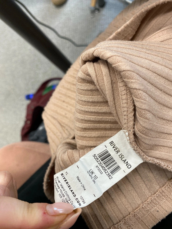 Lovely river island pink ribbed high neck UK 10 JB001