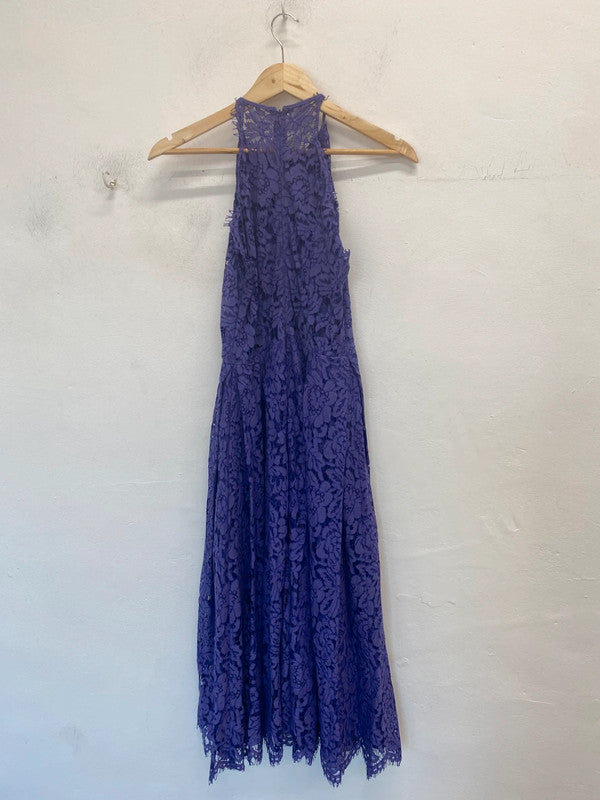 Stunning asos design purple lace halterneck midi dress UK 8 JM008